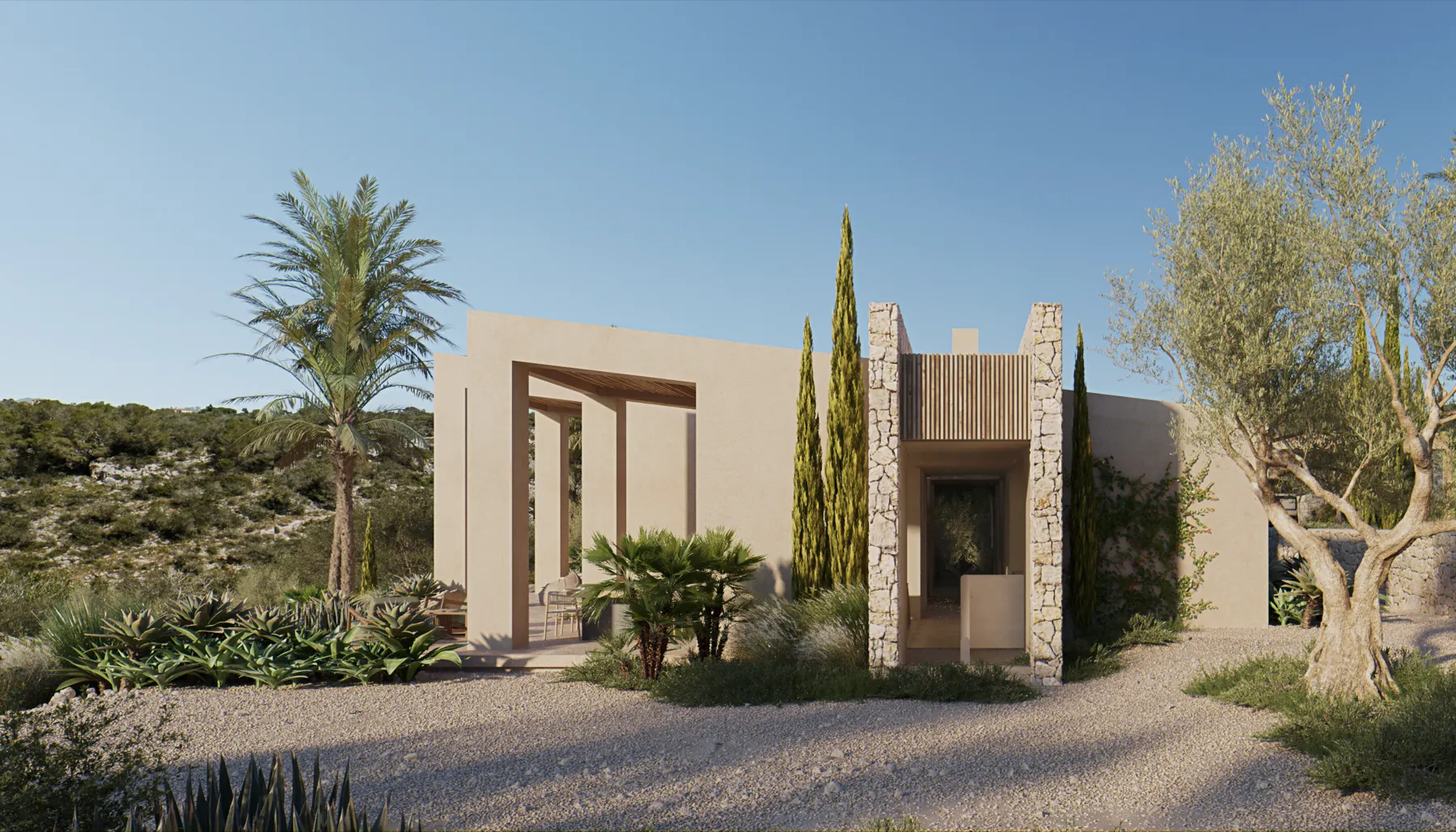 Olivenbaum bei Nacht auf Son Gual Hills